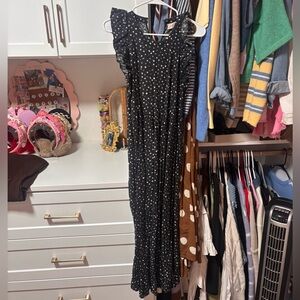 Universal Thread Black Dress with White and Pink Tiny Floral Print